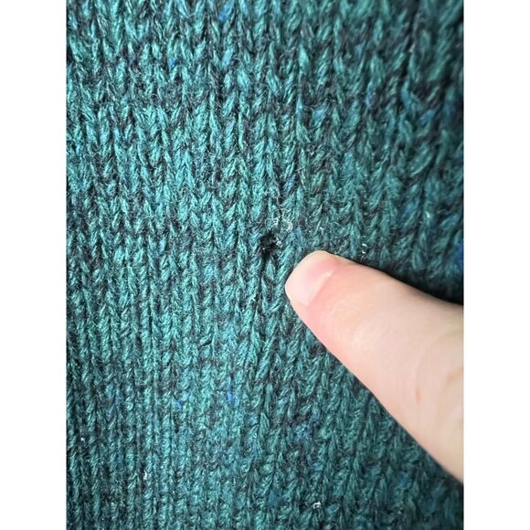 VTG Eddie Bauer Sweater Men's Medium Green Legends Wool Chunky Knit Cabin Gorp - Picture 4 of 6